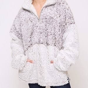 Sherpa 1/4zip pullover 2-tone/mauve/cream in women